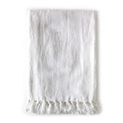 Pom Pom at Home Montauk Pure White Linen Throw Blanket ~ 50” x 70” LAST CHANCE SALE ~ LIMITED QUANTITIES