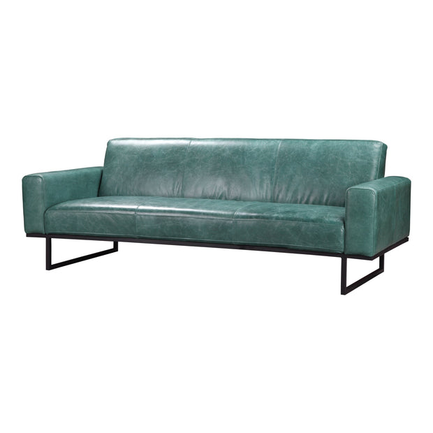 Moe's Home Collection Brock Green Leather Sofa