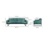 Moe's Home Collection Brock Green Leather Sofa