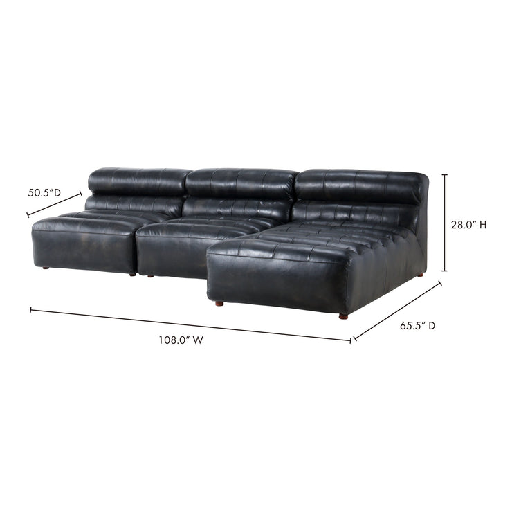 Moe's Home Collection Ramsay Signature Black Modular Sectional