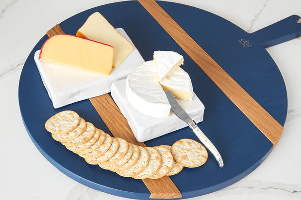 etúHOME Mod Charcuterie Cheese Board, Medium Round, Navy Blue