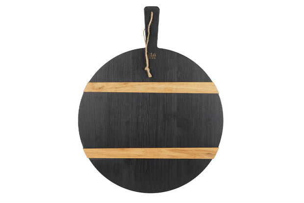 etúHOME Mod Charcuterie Cheese Board, Medium Round Black