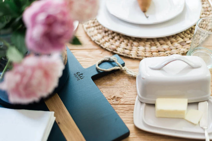 etúHOME Mod Charcuterie Cheese Board, Medium Rectangle, Navy Blue