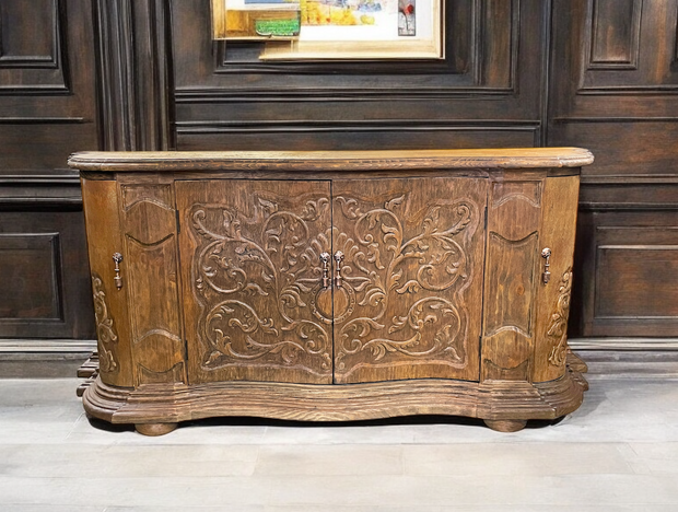 Casa Bonita Peruvian Hand-Painted Carved Wood Rio Buffet