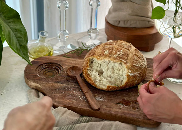 etúHOME Dutch Dipping Board with Scoop, Large, Natural