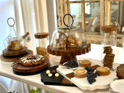 etúHOME Trefoil Wood Cheese Board Charger, Black