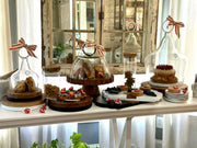 etúHOME Trefoil Wood Cheese Board Charger, Black