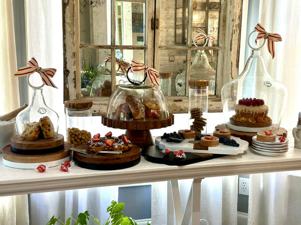 etúHOME Trefoil Wood Cheese Board Charger, Black