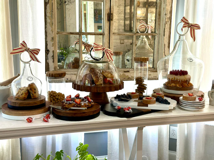 etúHOME Trefoil Wood Cheese Board Charger, Black