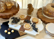 etúHOME Trefoil Wood Cheese Board Charger, White