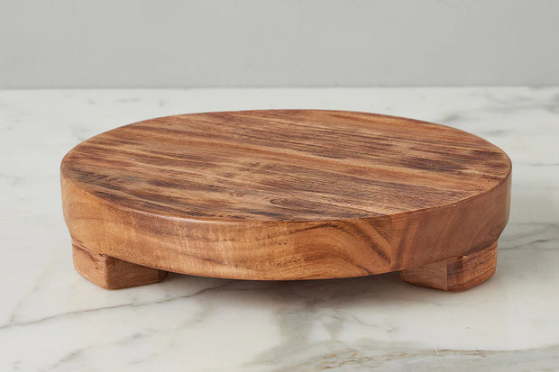 etúHOME Classic Medium Round Reclaimed Acacia Trivet Riser