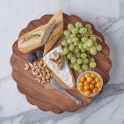 etúHOME Scalloped Trivet Riser, Large Round Natural