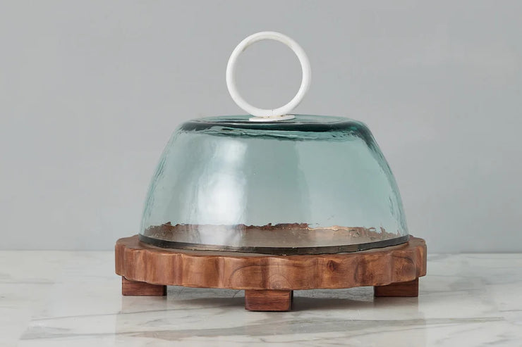 etúHOME Scalloped Trivet Riser, Large Round Natural