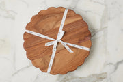 etúHOME Scalloped Trivet Riser, Large Round Natural