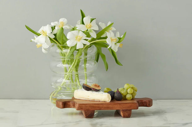 etúHOME Normandy Wood Riser Footed Tray, Small