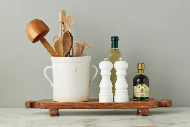 etúHOME Normandy Wood Riser Footed Tray, Large