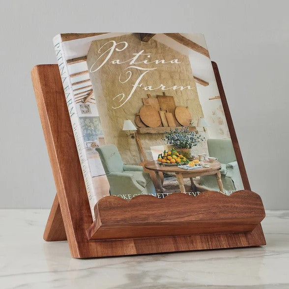 etúHOME Scalloped Wood Book Stand, Natural