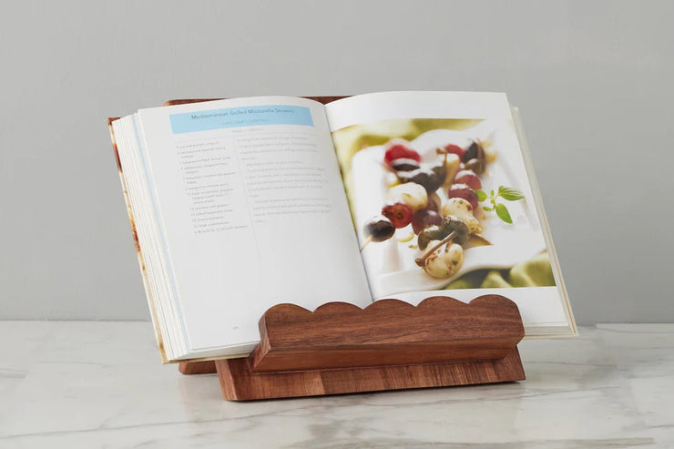 etúHOME Scalloped Wood Book Stand, Natural