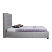 Moe's Home Collection Belle Grey Tufted Upholstered Queen Size Bed with Storage