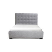 Moe's Home Collection Belle Grey Tufted Upholstered Queen Size Bed with Storage
