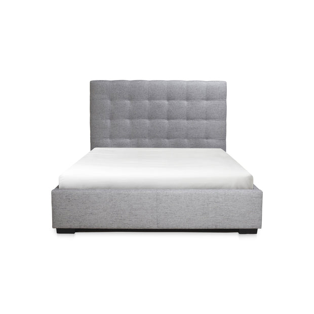Moe's Home Collection Belle Grey Tufted Upholstered Queen Size Bed with Storage