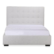Moe's Home Collection Belle Cream Tufted Upholstered King Size Bed with Storage