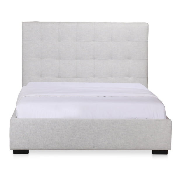 Moe's Home Collection Belle Cream Tufted Upholstered King Size Bed with Storage