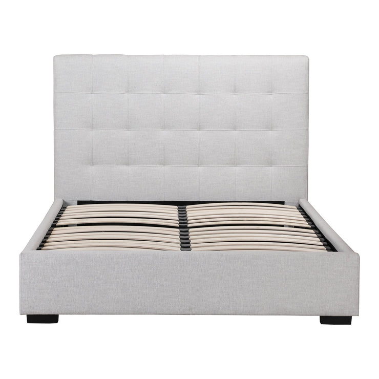 Moe's Home Collection Belle Cream Tufted Upholstered King Size Bed with Storage
