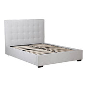 Moe's Home Collection Belle Cream Tufted Upholstered King Size Bed with Storage