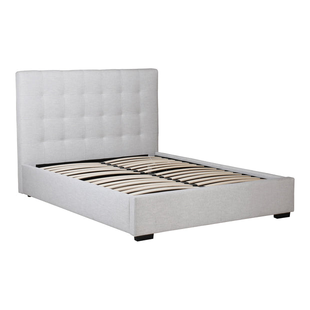 Moe's Home Collection Belle Cream Tufted Upholstered King Size Bed with Storage