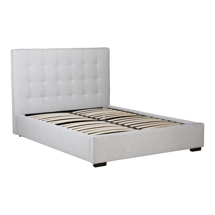 Moe's Home Collection Belle Cream Tufted Upholstered King Size Bed with Storage