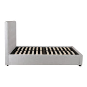 Moe's Home Collection Belle Cream Tufted Upholstered King Size Bed with Storage