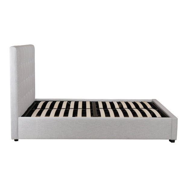 Moe's Home Collection Belle Cream Tufted Upholstered King Size Bed with Storage