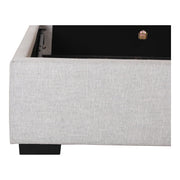 Moe's Home Collection Belle Cream Tufted Upholstered King Size Bed with Storage