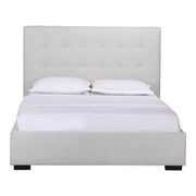 Moe's Home Collection Belle Cream Tufted Upholstered King Size Bed with Storage