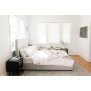 Moe's Home Collection Belle Cream Tufted Upholstered King Size Bed with Storage