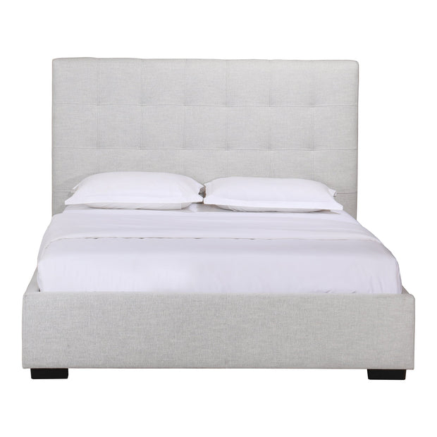 Moe's Home Collection Belle Cream Tufted Upholstered King Size Bed with Storage