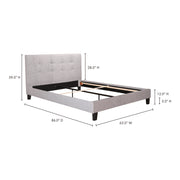 Moe's Home Collection Eliza Grey Tufted Upholstered Queen Size Bed