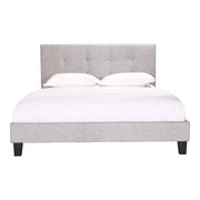 Moe's Home Collection Eliza Grey Tufted Upholstered Queen Size Bed