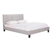 Moe's Home Collection Eliza Grey Tufted Upholstered King Size Bed