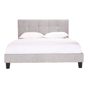 Moe's Home Collection Eliza Grey Tufted Upholstered King Size Bed