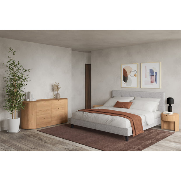 Moe's Home Collection Eliza Grey Tufted Upholstered King Size Bed