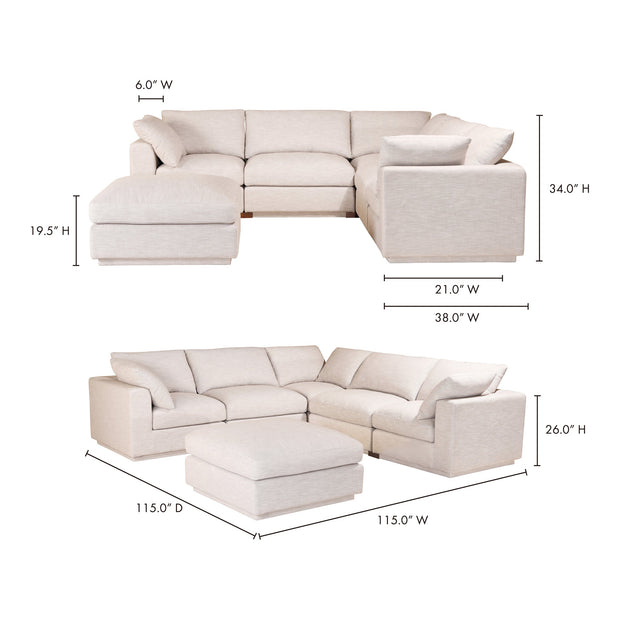 Moe's Home Collection Justin Grey Modular Sectional