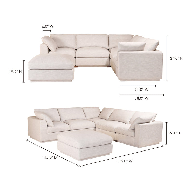 Moe's Home Collection Justin Grey Modular Sectional