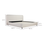 Moe's Home Collection Samara Cottage Linen King Bed