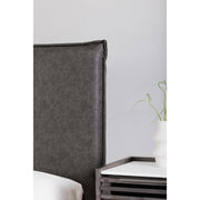Moe's Home Collection Luzon Slate Vegan Leather Upholstered Queen Size Bed