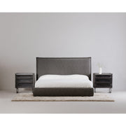 Moe's Home Collection Luzon Slate Vegan Leather Upholstered Queen Size Bed