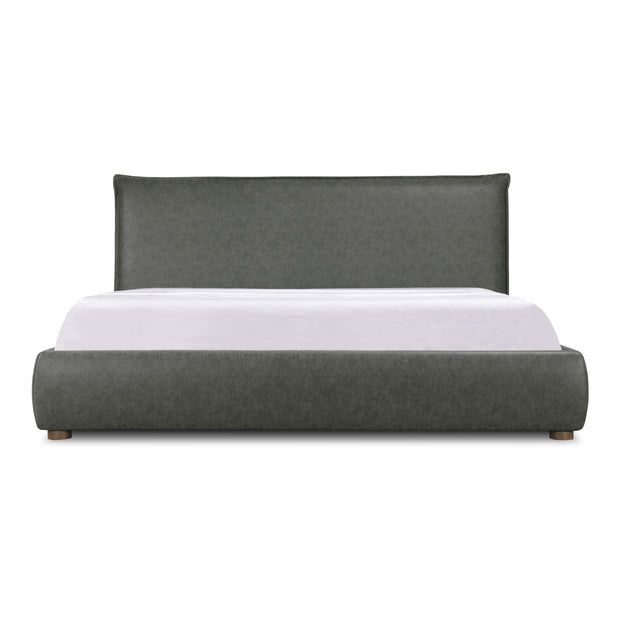 Moe's Home Collection Luzon Slate Vegan Leather Upholstered Queen Size Bed