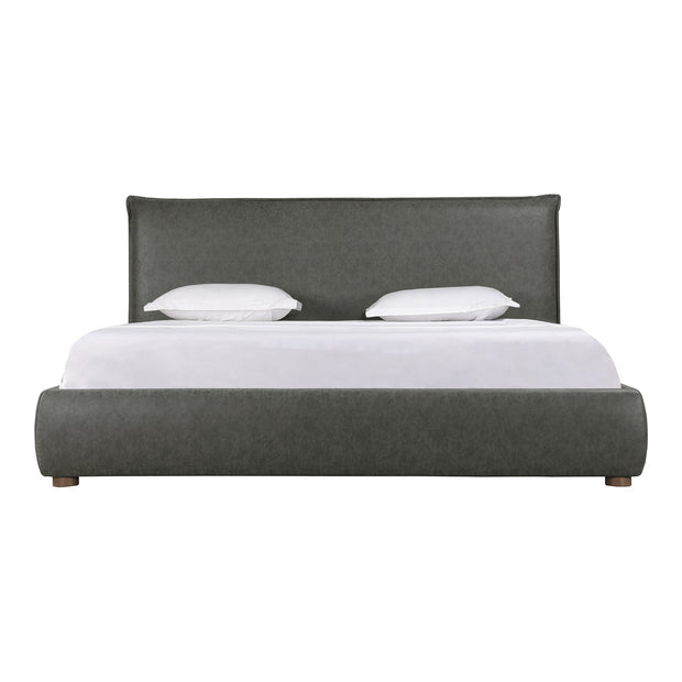 Moe's Home Collection Luzon Slate Vegan Leather Upholstered Queen Size Bed
