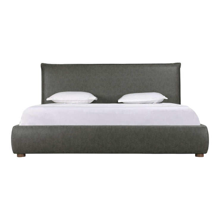 Moe's Home Collection Luzon Slate Vegan Leather Upholstered Queen Size Bed